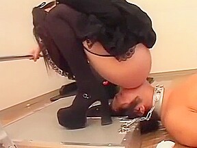Asian gothic brutally humiliates a teacher using his mouth instead of toilet – FreePron.Org
