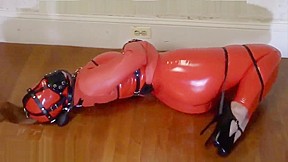 Bondage girl in latex straitjacket – FreePron.Org