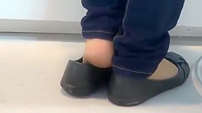 Candid Hostess Nylon Feet in Flats – FreePron.Org
