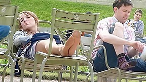 Candid Nylon French Feet on Chair – FreePron.Org