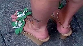 Candid Sexy Mature Feet, High Wedge Sandals – FreePron.Org