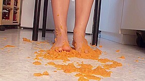 Close up of trampling food in the kitchen by Foot Girls – FreePron.Org