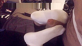 Cumshot on socks and feet after nasty footjob foot fetish teen 18+ fucked hard – FreePron.Org