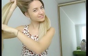 Fantastic blonde hairstyle and hairplay long hair hair – FreePron.Org