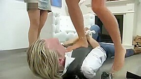 German Step sisters torturing weak guy with their shoes and smelly feet – FreePron.Org