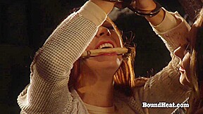Handcuffed Lesbian Slave Whipped And Humiliated During Slave Training – FreePron.Org