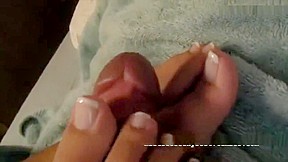 Mistress sexy feet – French toe nails footjob – FreePron.Org