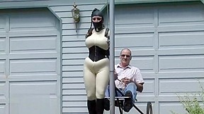rubber doll jewell in TIGHT corset and white catsuit – FreePron.Org